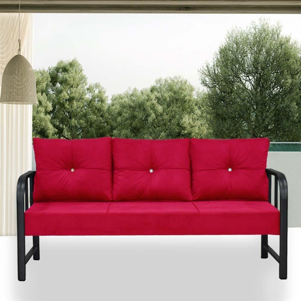Alart üçlü koltuk kanepe  Bahce ve Balkon Mobilyası Kırmızı